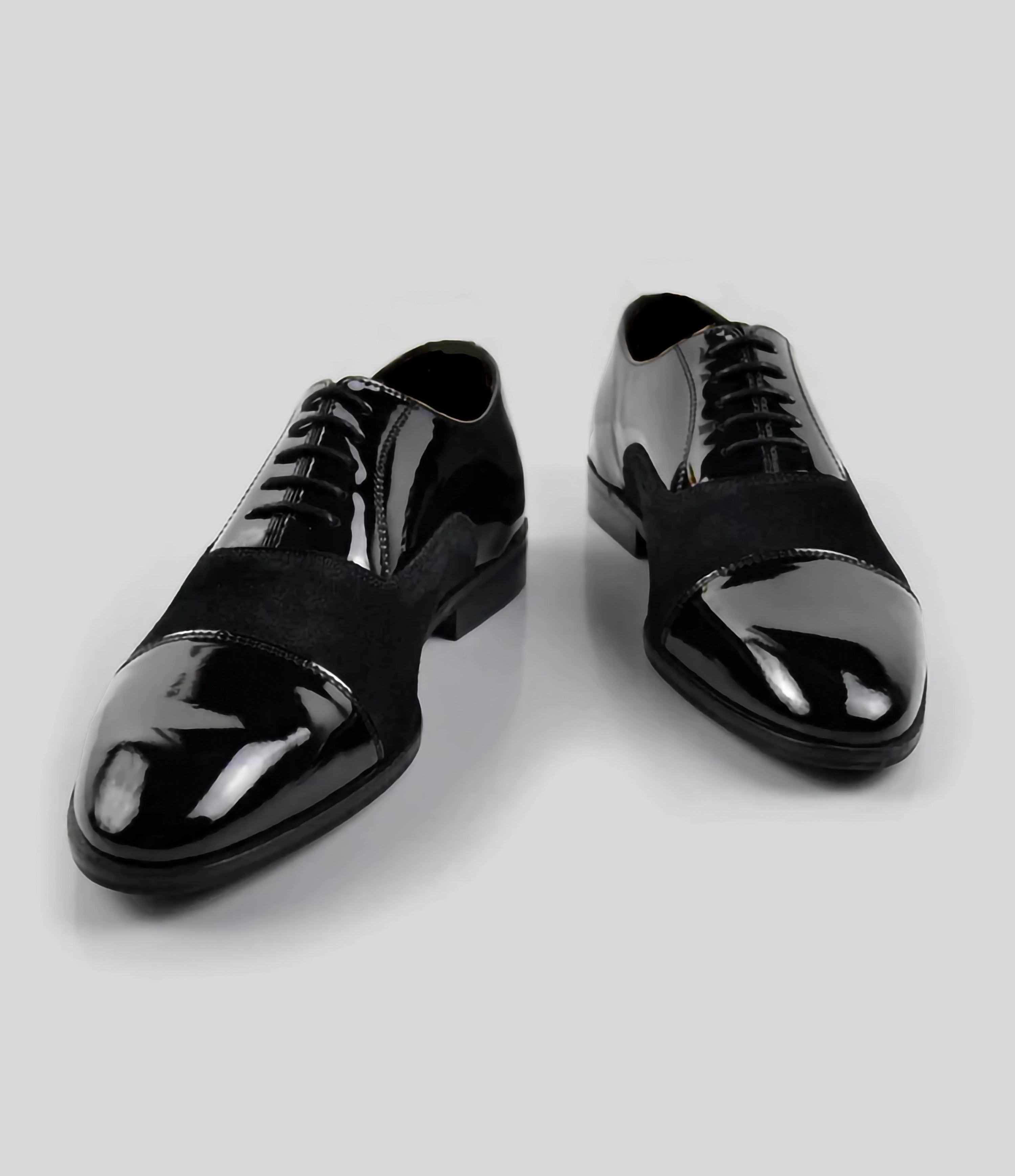 Black Patent Suede Oxfords