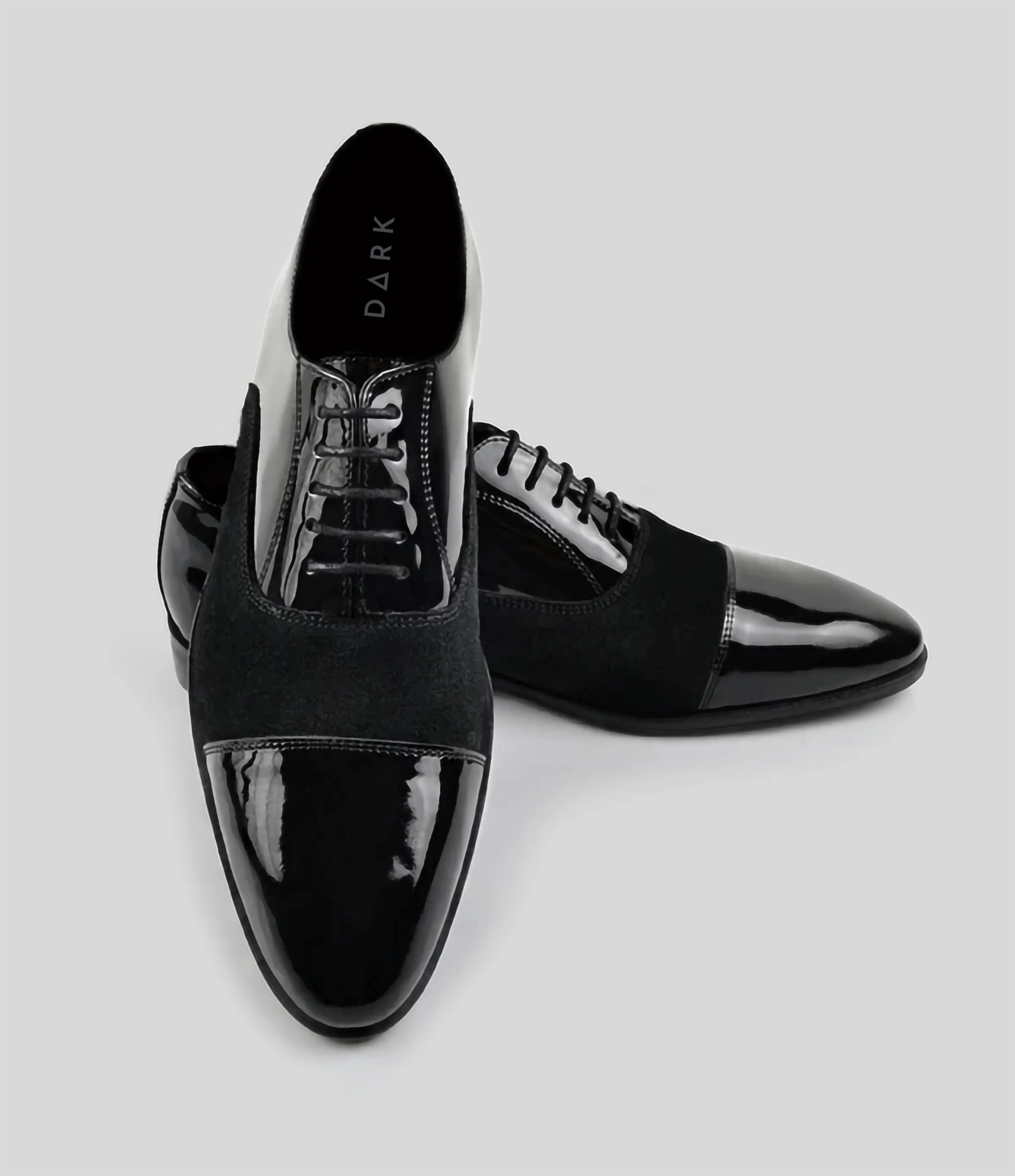 Black Patent Suede Oxfords