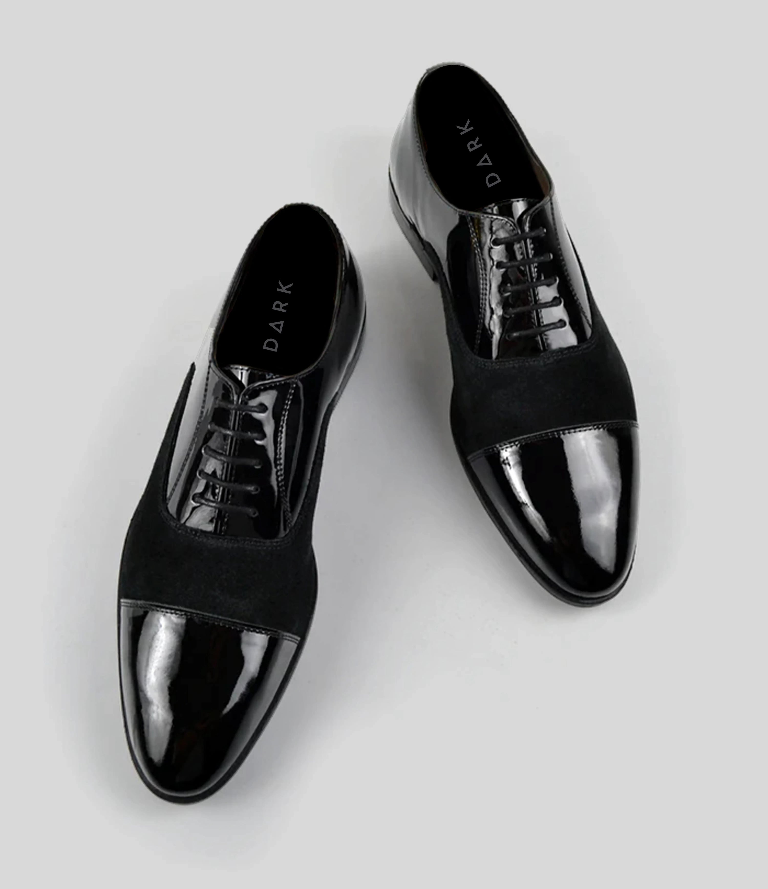 Black Patent Suede Oxfords