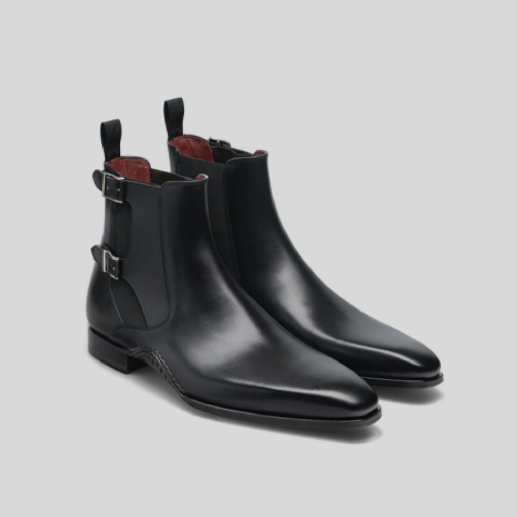 Black Double Monkstrap Boots