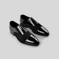 Black Patent Suede Oxfords