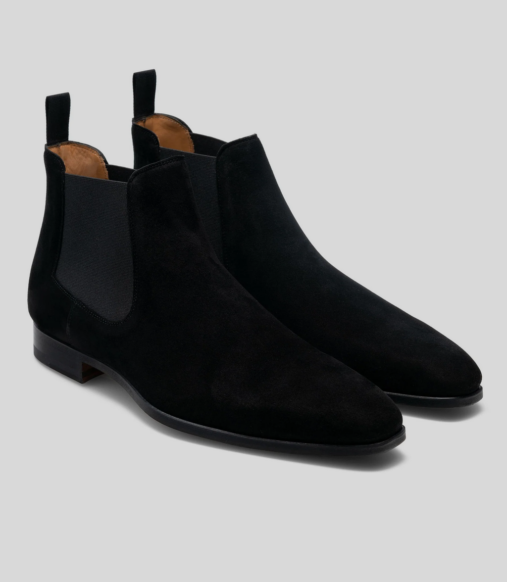 Black Suede Chelsea Boots