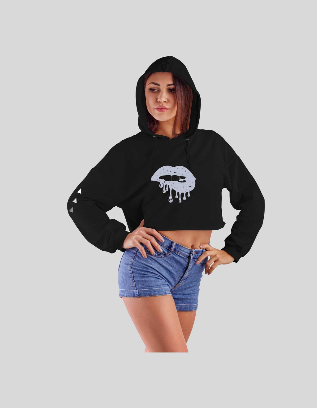 Dripping Lips Cropped Hoodie